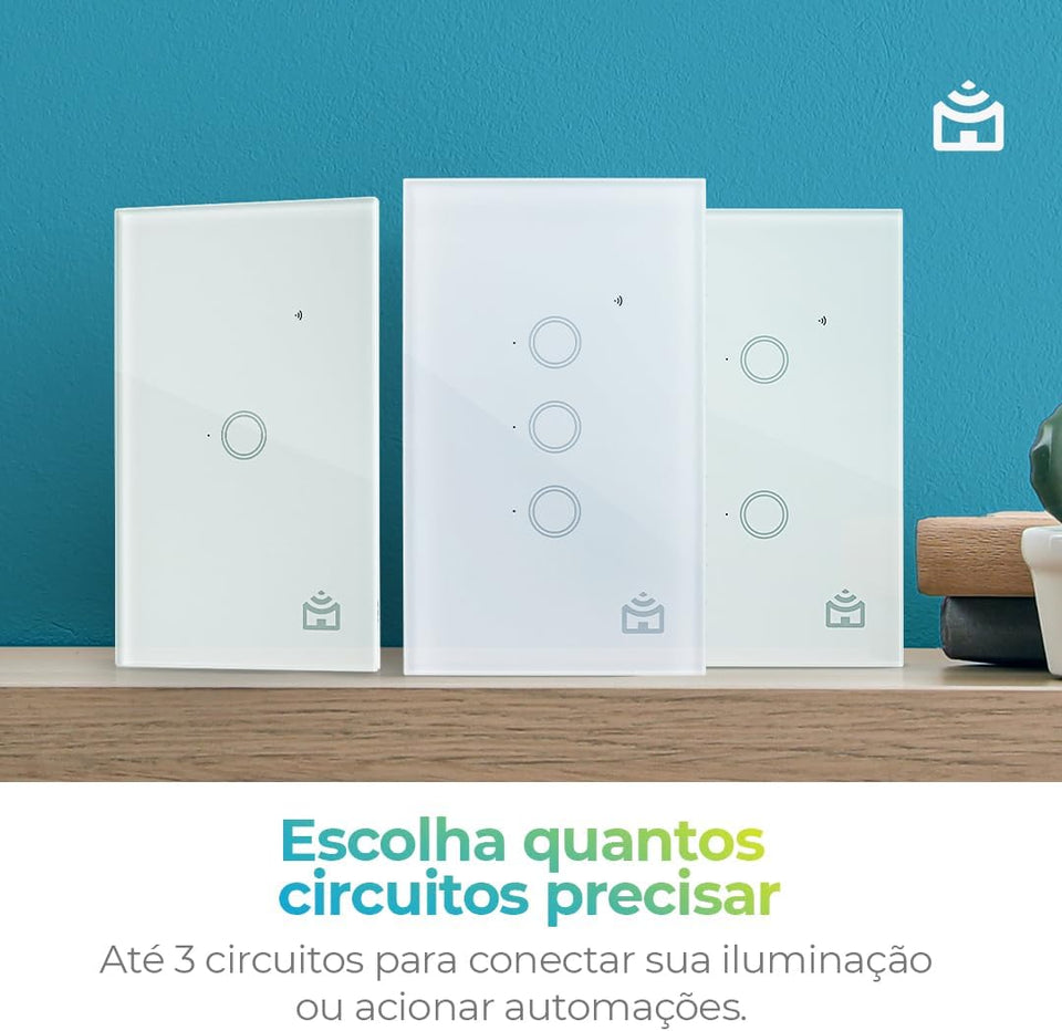 Smart Interruptor Positivo Casa Inteligente 2 Módulos Touch