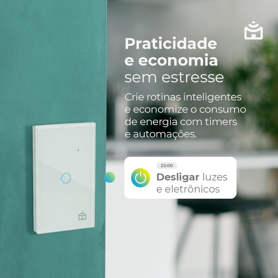 Smart Interruptor Positivo Casa Inteligente 2 Módulos Touch