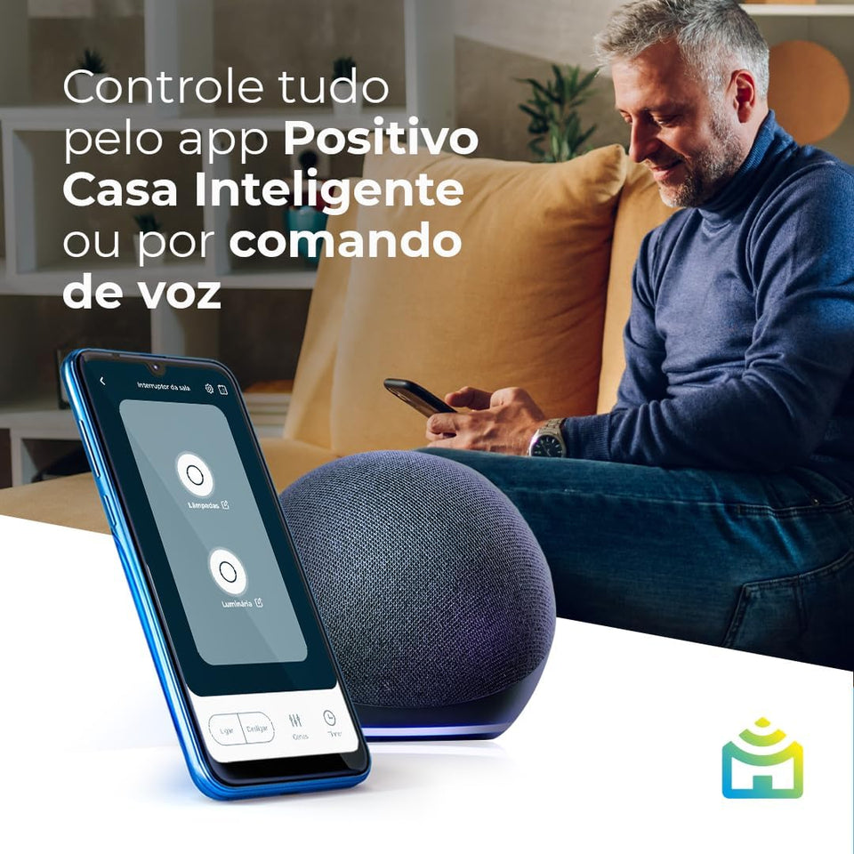 Smart Interruptor Positivo Casa Inteligente 2 Módulos Touch