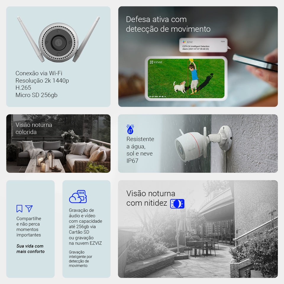 Câmera de Segurânça Externa C3TN Outpro EZVIZ